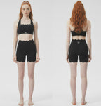 Petal Contour Sculpt Square Neck Top Noir Velours