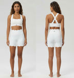 Petal Contour Sculpt Square Neck Top Neige Blanc