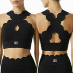 Petal Contour Sculpt Halter Top Noir Velours
