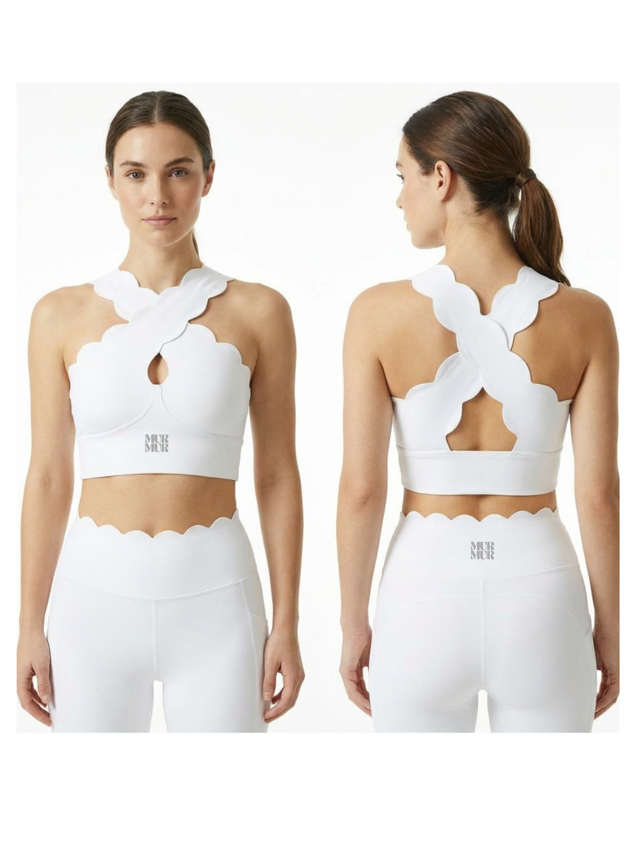 Petal Contour Sculpt Halter Top Neige Blanc