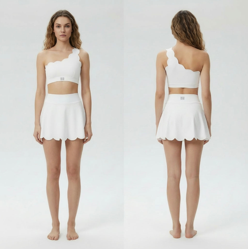 Petal Contour Sculpt Asymmetric Top Neige Blanc