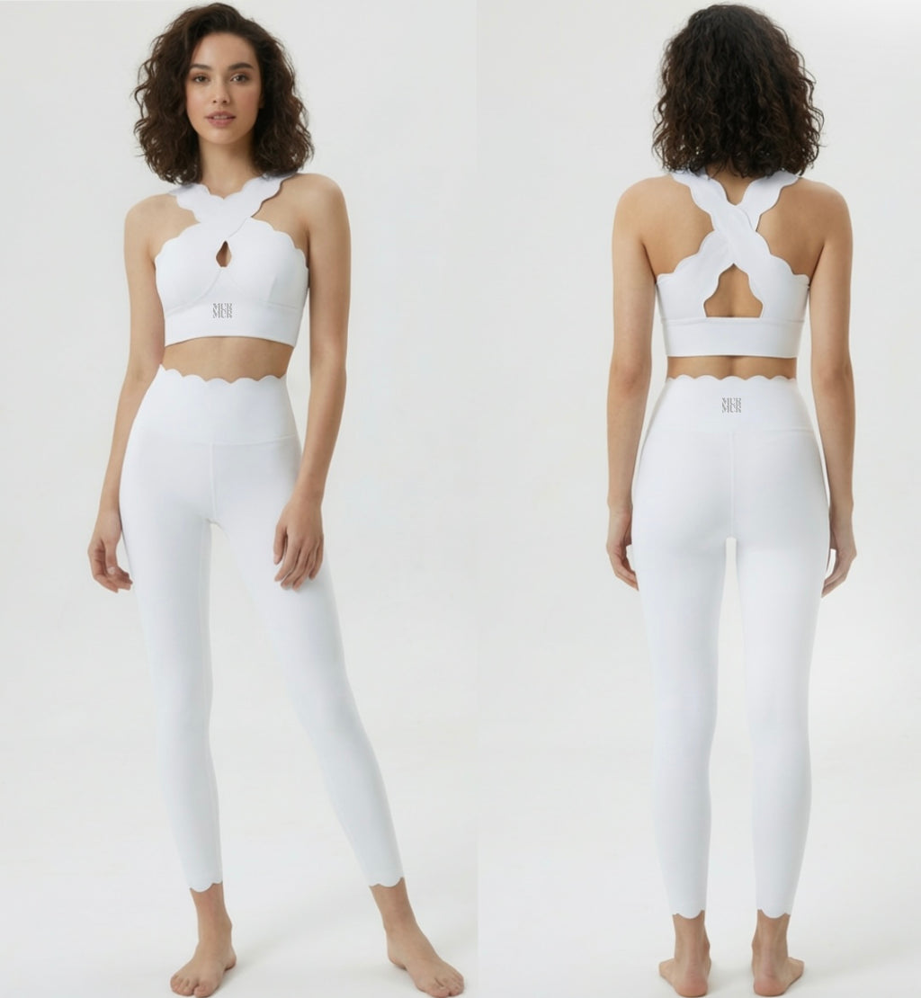 Petal Contour Sculpt Halter Top Neige Blanc