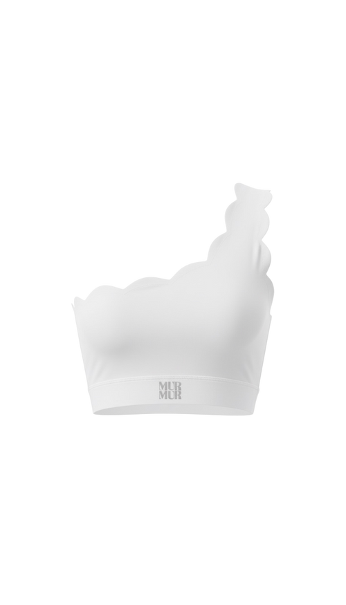 Petal Contour Sculpt Asymmetric Top Neige Blanc