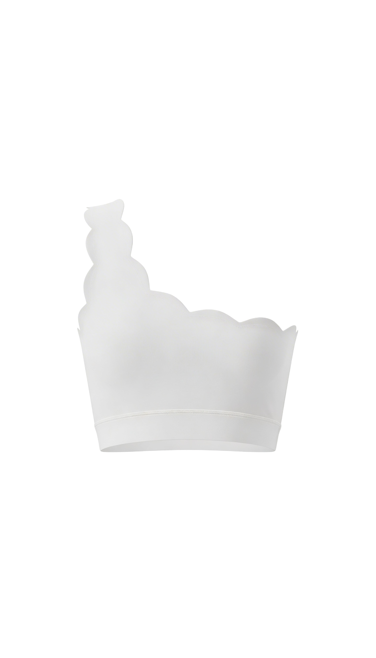 Petal Contour Sculpt Asymmetric Top Neige Blanc