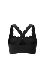Petal Contour Sculpt Square Neck Top Noir Velours