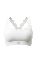 Petal Contour Sculpt Square Neck Top Neige Blanc