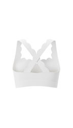 Petal Contour Sculpt Square Neck Top Neige Blanc