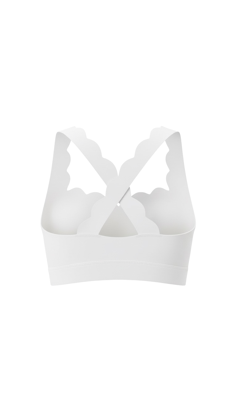 Petal Contour Sculpt Square Neck Top Neige Blanc