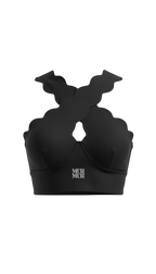 Petal Contour Sculpt Halter Top Noir Velours