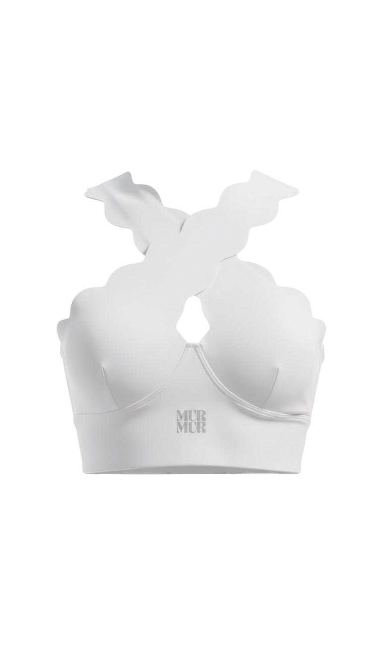 Petal Contour Sculpt Halter Top Neige Blanc