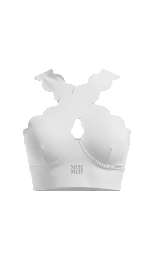 Petal Contour Sculpt Halter Top Neige Blanc