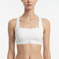 Petal Contour Sculpt Square Neck Top Neige Blanc