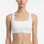 Petal Contour Sculpt Square Neck Top Neige Blanc