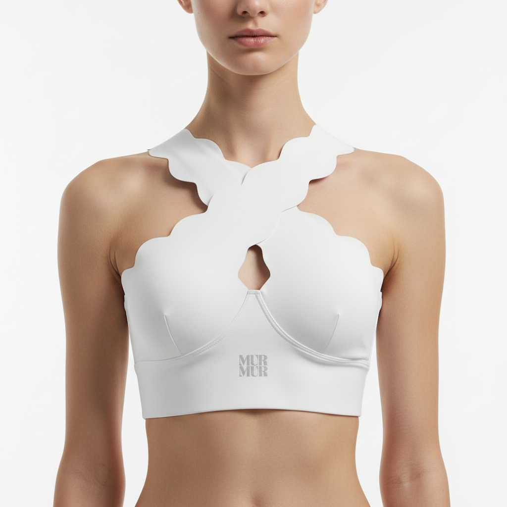 Petal Contour Sculpt Halter Top Neige Blanc
